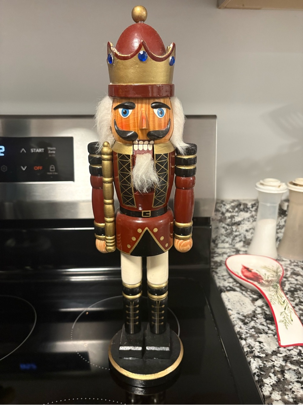 Handcrafted Red and Gold Nutcracker Figurine - Holiday Décor
